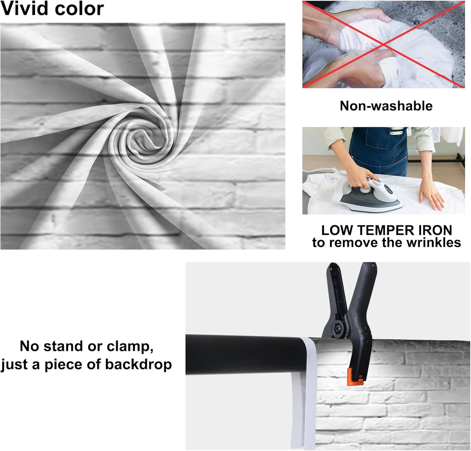 Vinyl 15X10Ft Backdrop Photography Background White Brick Wall Computer-Print Se