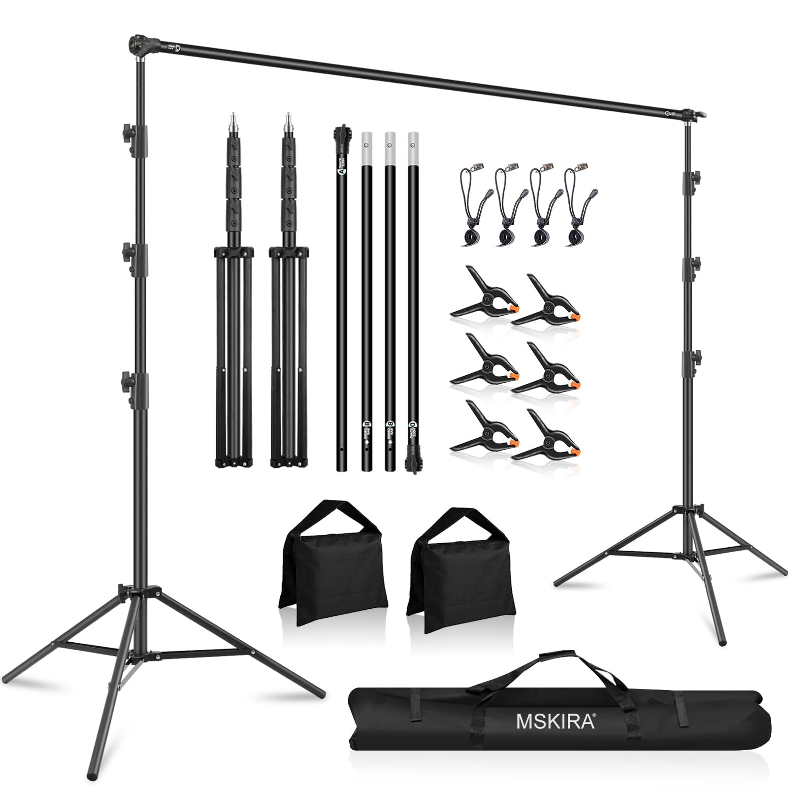 10.2x10Ft Heavy Duty Backdrop Stand, Adjustable Backdrop Support System Kit, …
