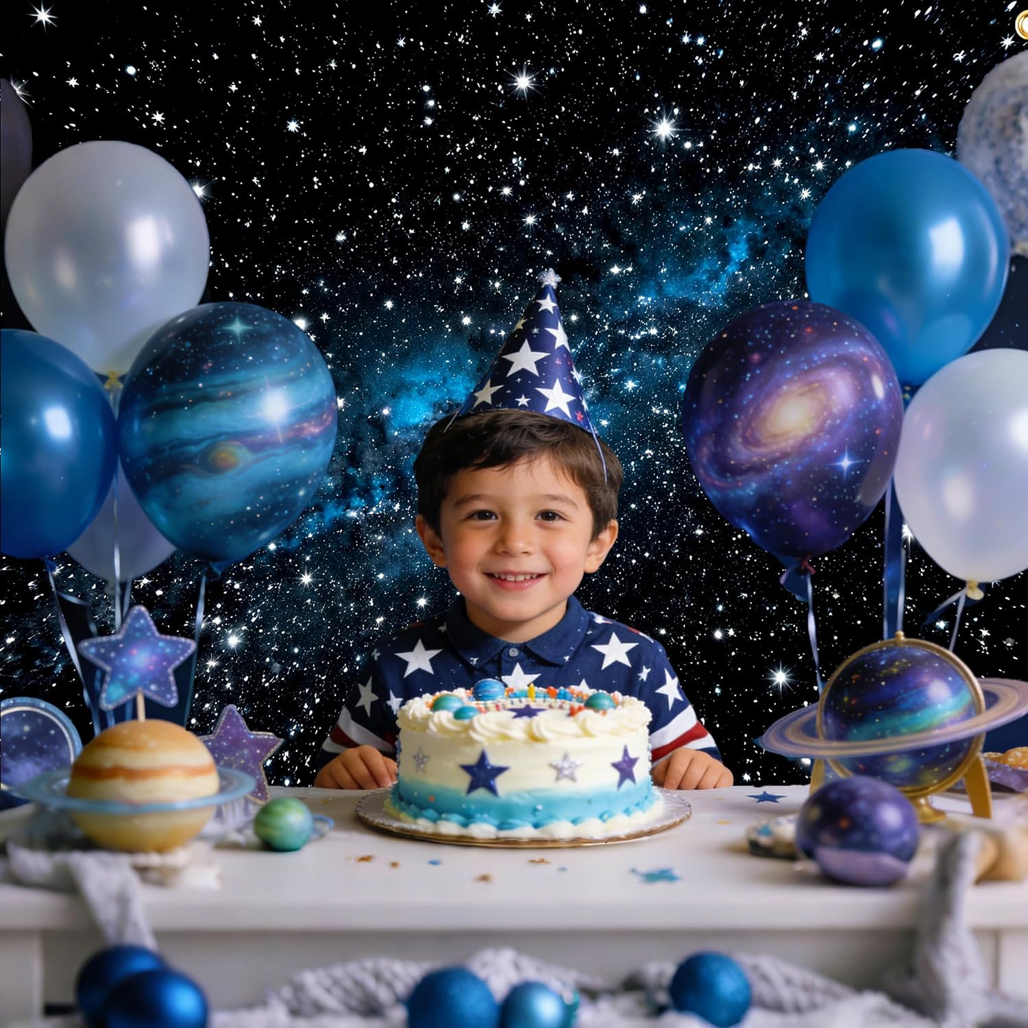 7X5Ft Space Backdrop Starry Night Sky Backdrop Polyester Universe Space Star
