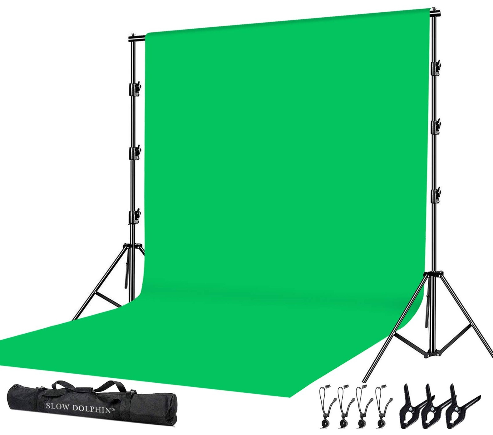 10x12ft Cotton Green Screen Backdrop Kit with Stand, Clamps & Carry Bag – Photog