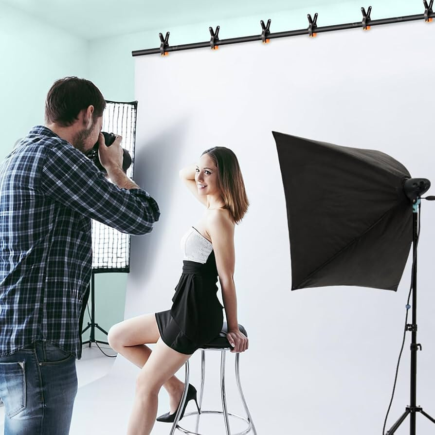 8x5ft Backdrop Stand adjustable background stand bag clips portable photo kit