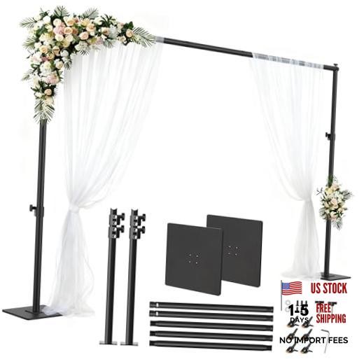 Square Backdrop Stand 6.5×10 ft, Adjustable Photo Backdrop Stand Kit, 10×6.5 ft