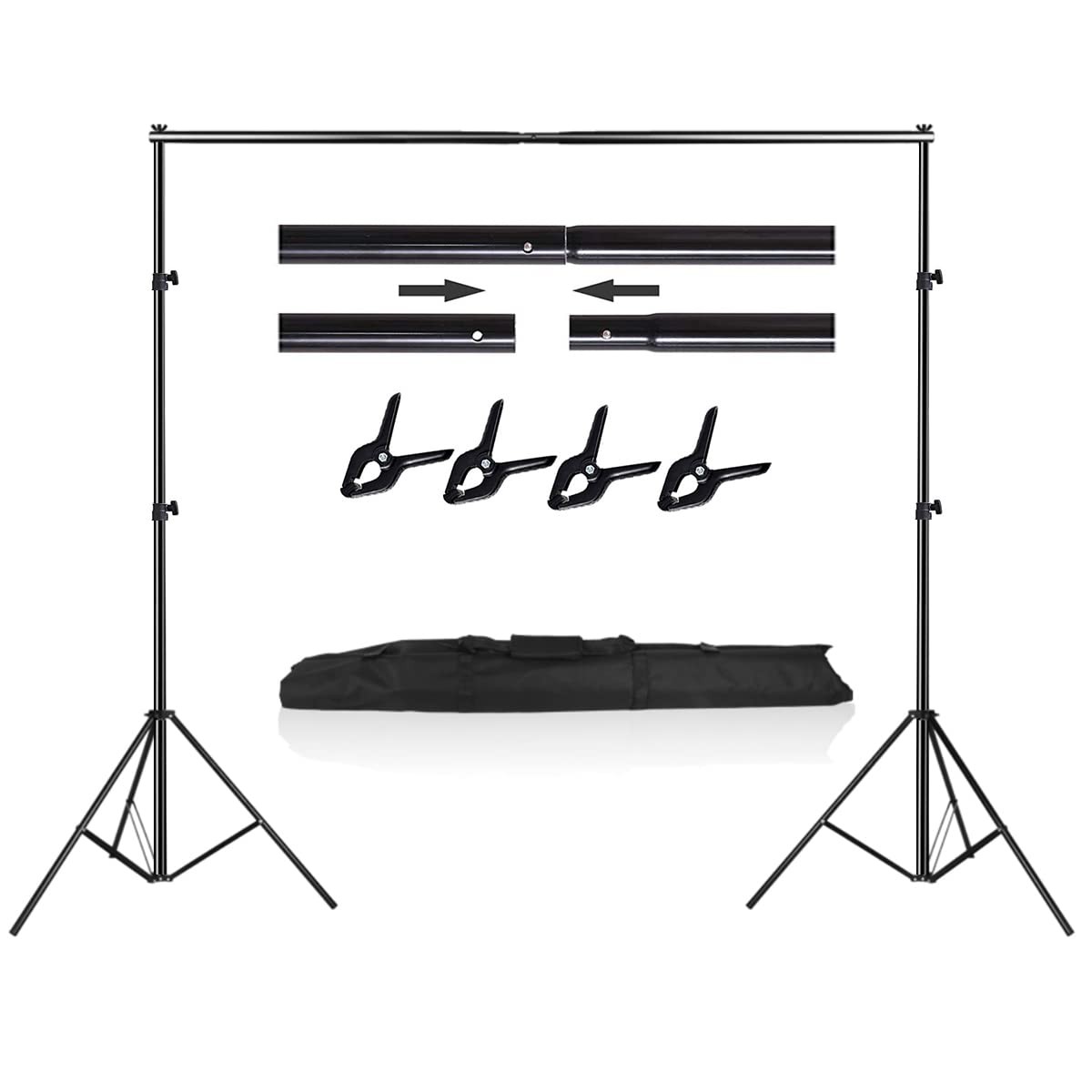 Photo Video Studio Photography Backdrop Stand, 8 x 8 ft Adjustable Photo Back…