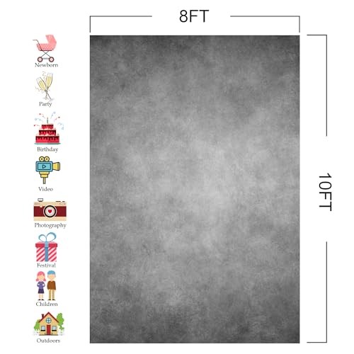 Abstract Photography Backdrop Professional Studio Background for 8x10FT Grey