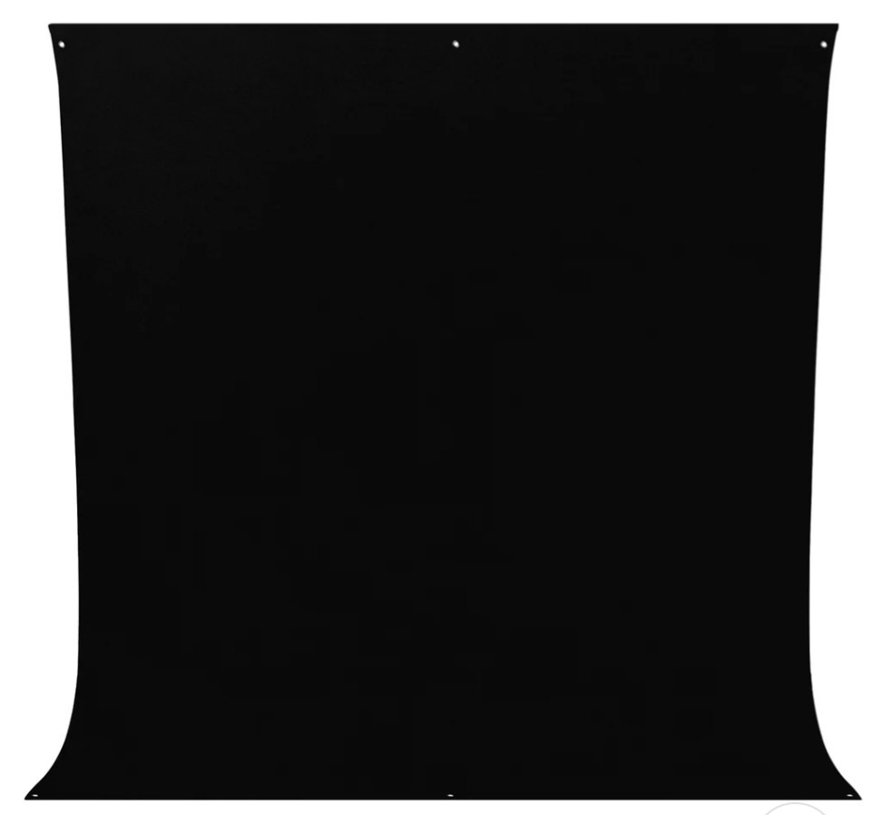 Square Perfect Black Muslin Photo Backdrop Curtain 20ftx10ft Rod Pocket