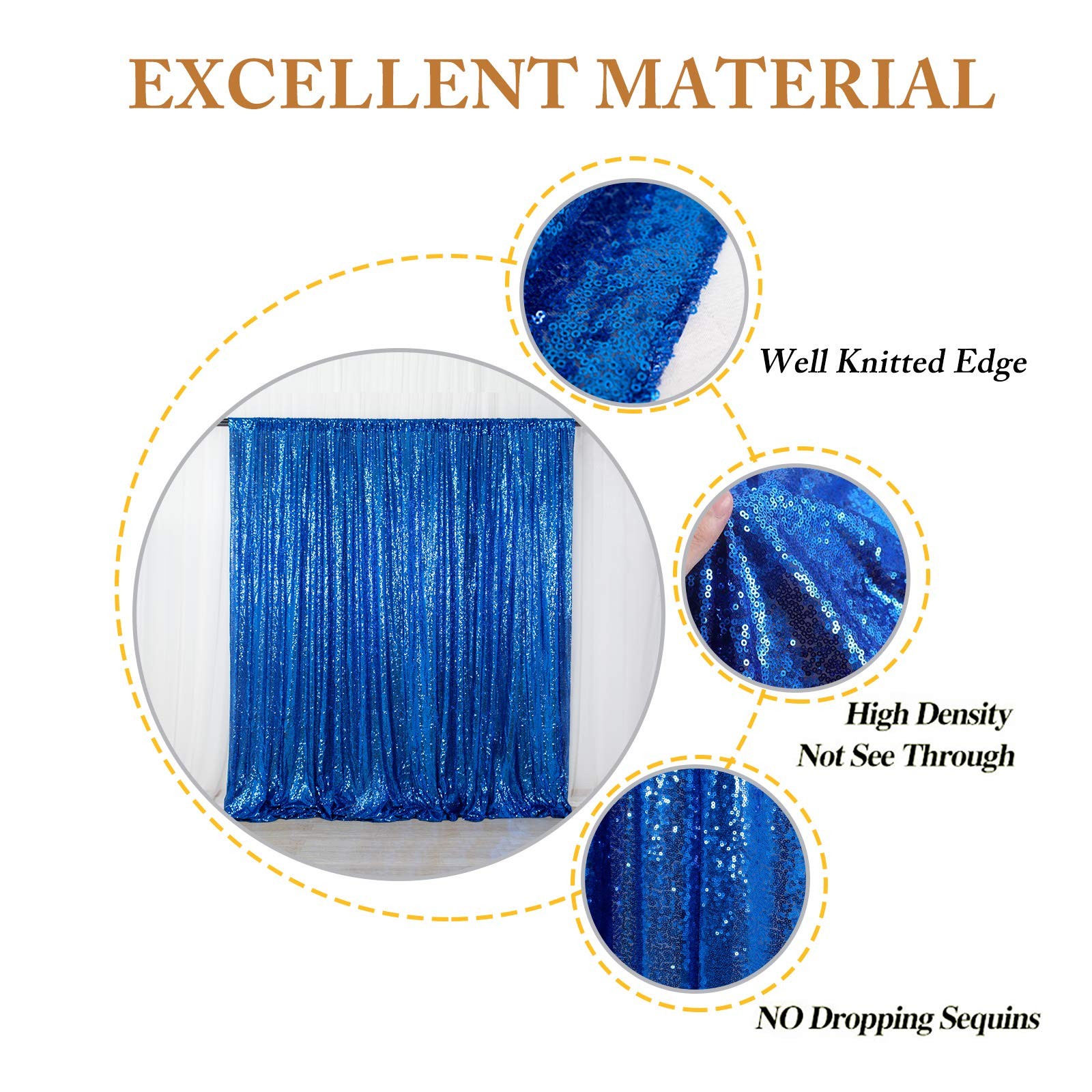 Sequin Backdrop – Royal Blue, 4FTx6FT (48inx72in) – Perfect for Wedding, Part…