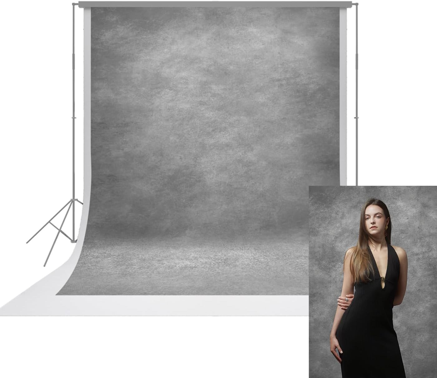 8X10Ft Light Grey Professional Portrait Backdrop Abstract Textured Photography B