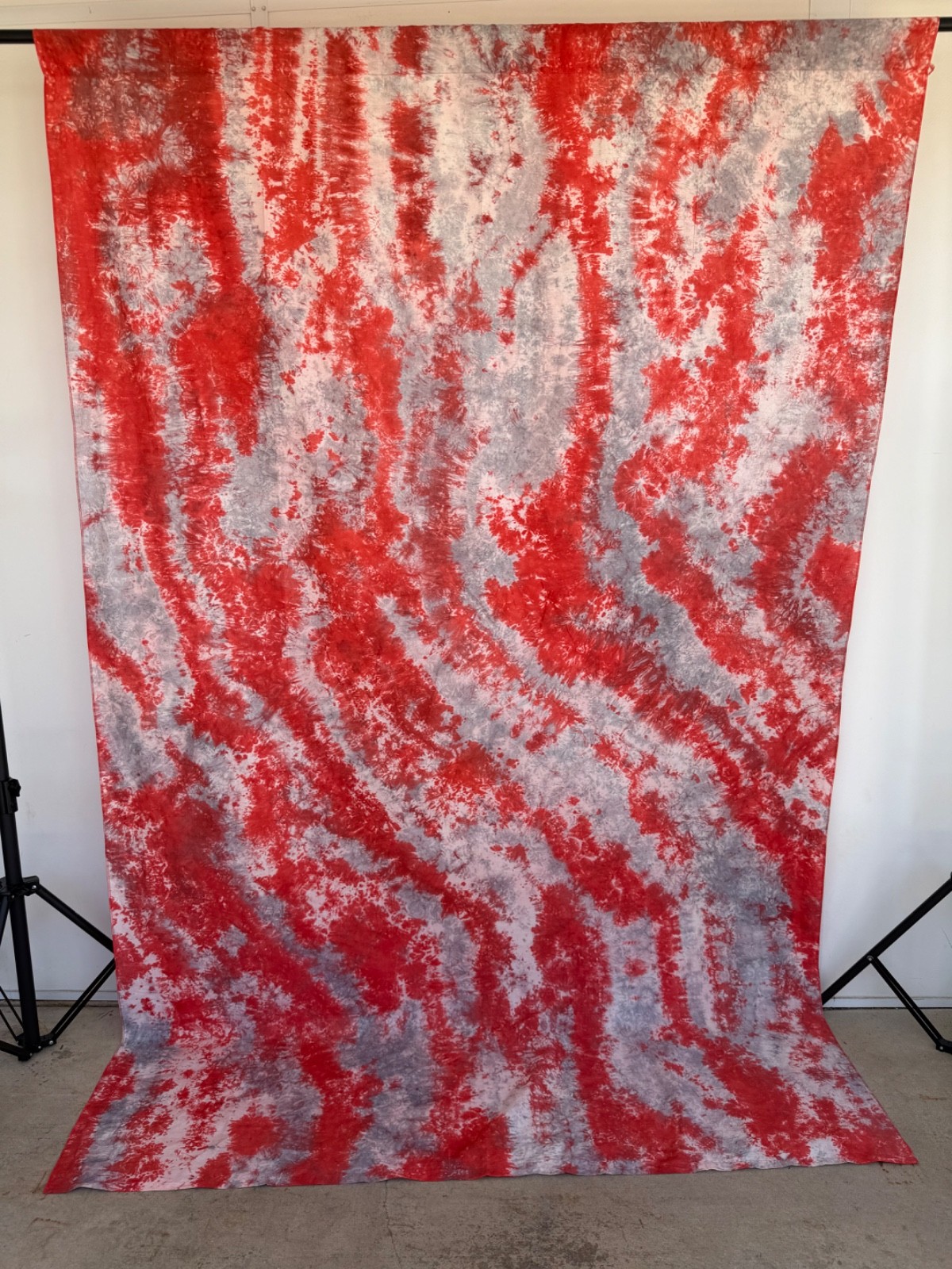 6×9 ft Red & Gray Abstract Backdrop Dyed Background Photography Backdrop Cotton