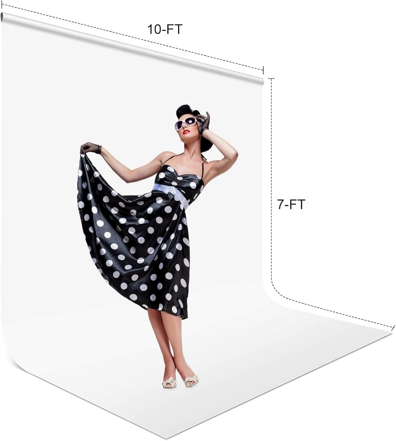 Aimosen 10 x 7 FT White Backdrop Background for Photography, 7 X 10 FT,