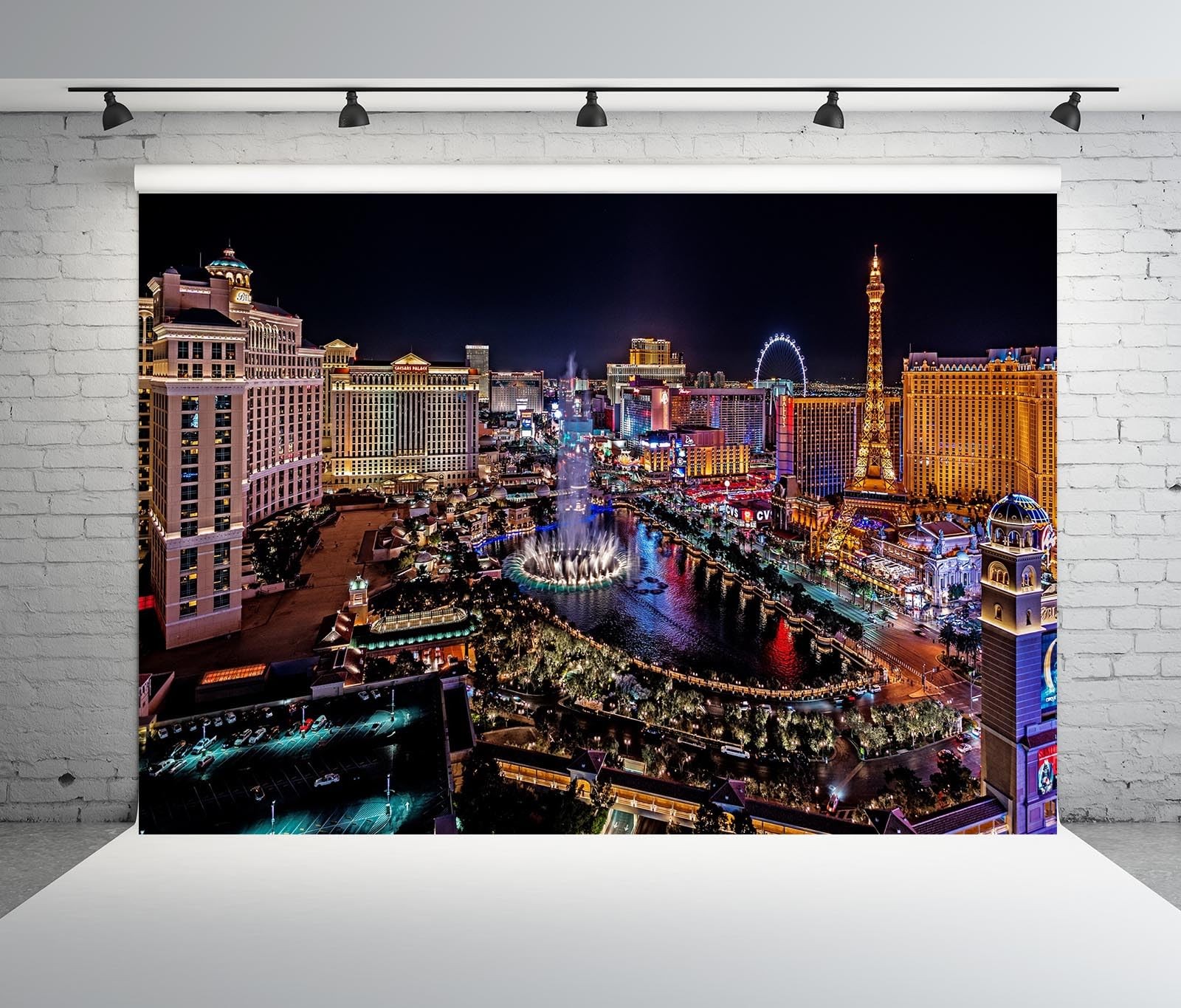 BELECO 7x5ft Fabric Las Vegas Backdrop Night in Vegas, 7x5FT, CHa18210