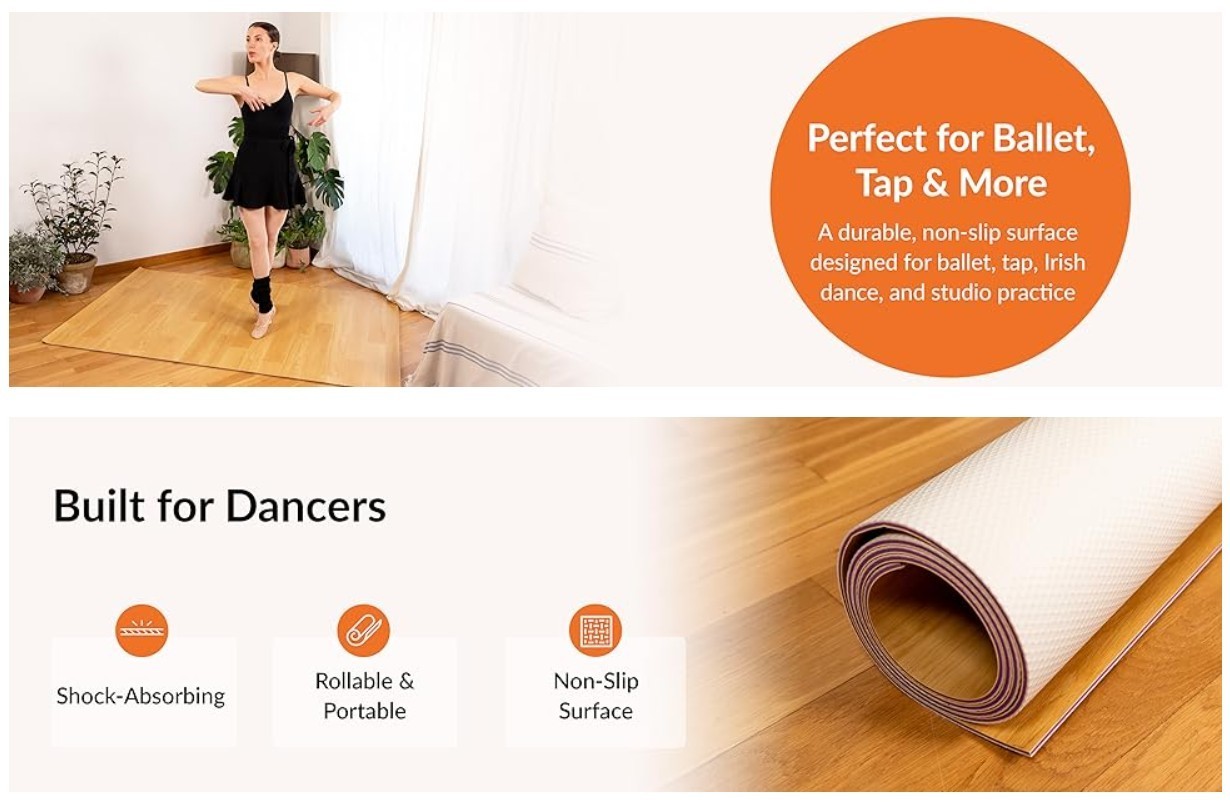 Marley Dance Floor for Home & Studio | Available In 4Ft x 6Ft, Portable Dance Fl