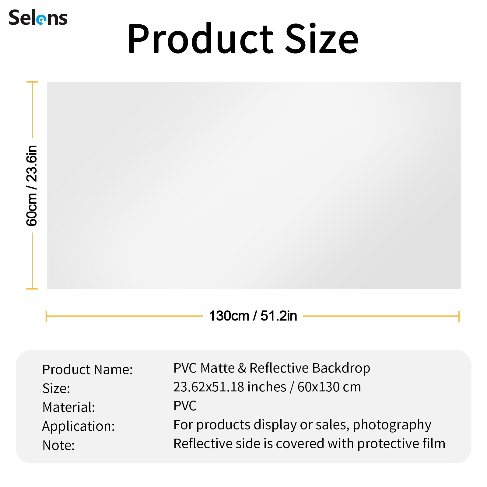 60x130cm PVC White Dualside Matte Glossy Background Photography Vinyl Backdrop