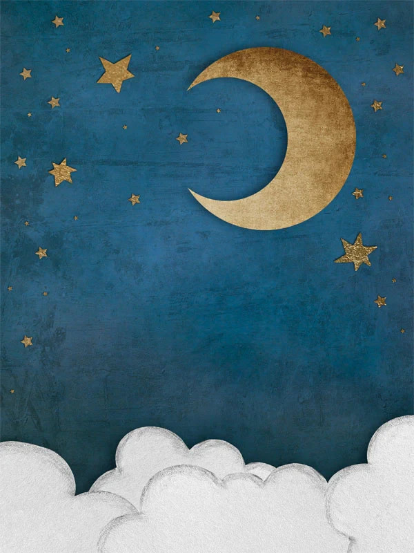 Photo backdrop background Moon and Stars 5X6 fabric By Denny MFG