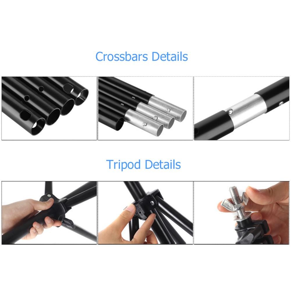 Kshioe New 10Ft Adjustable Background Stand Kit with 3 Colors Non-woven Backdrop