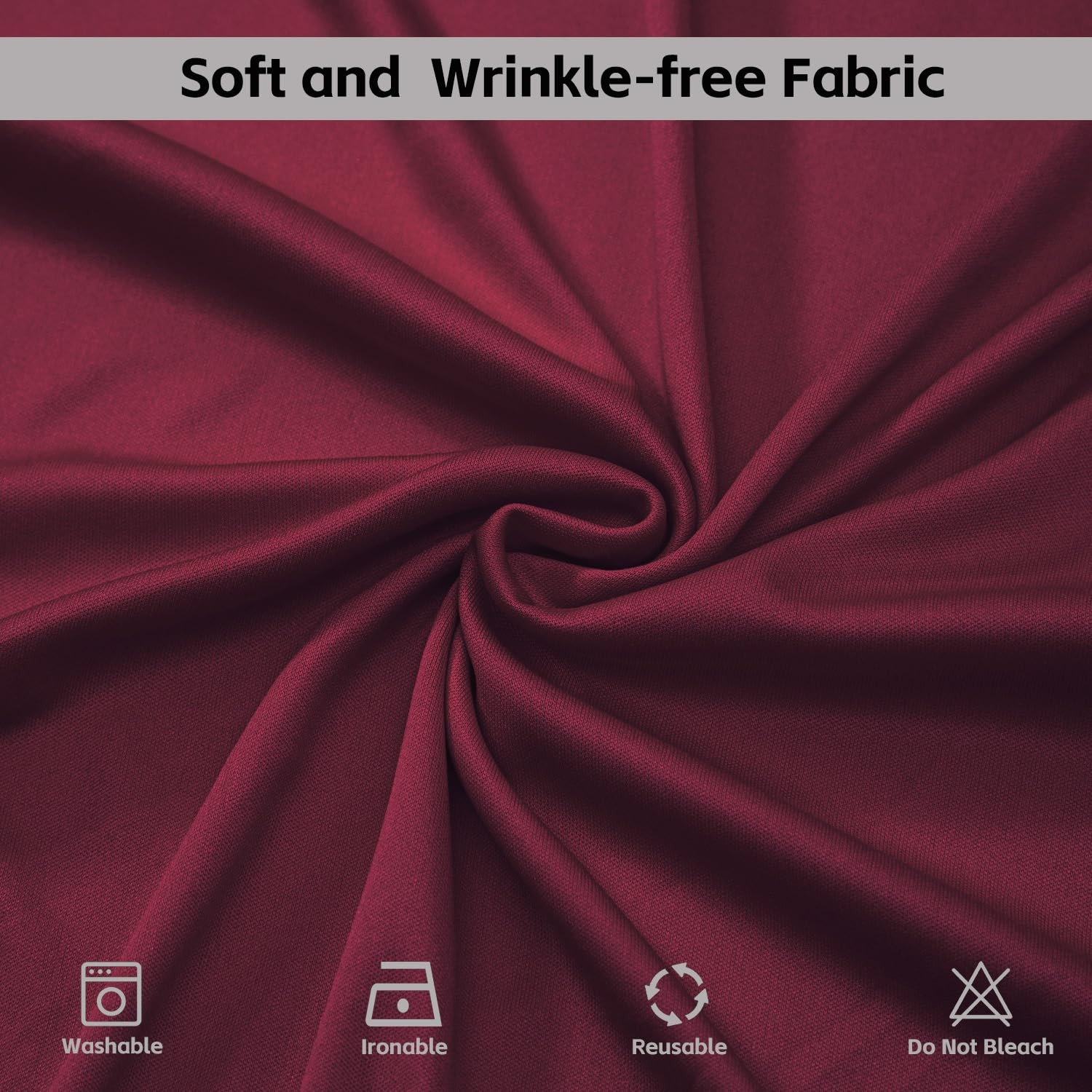2 Panels 5x10FT Burgundy Backdrop Curtains, 10x10FT Total, Rod Pockets, Fabric
