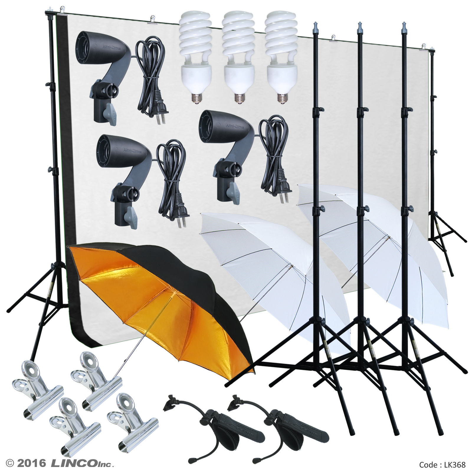 Photography Photo Studio Lighting Backdrops Stand Muslin Photo Light Kit LK368