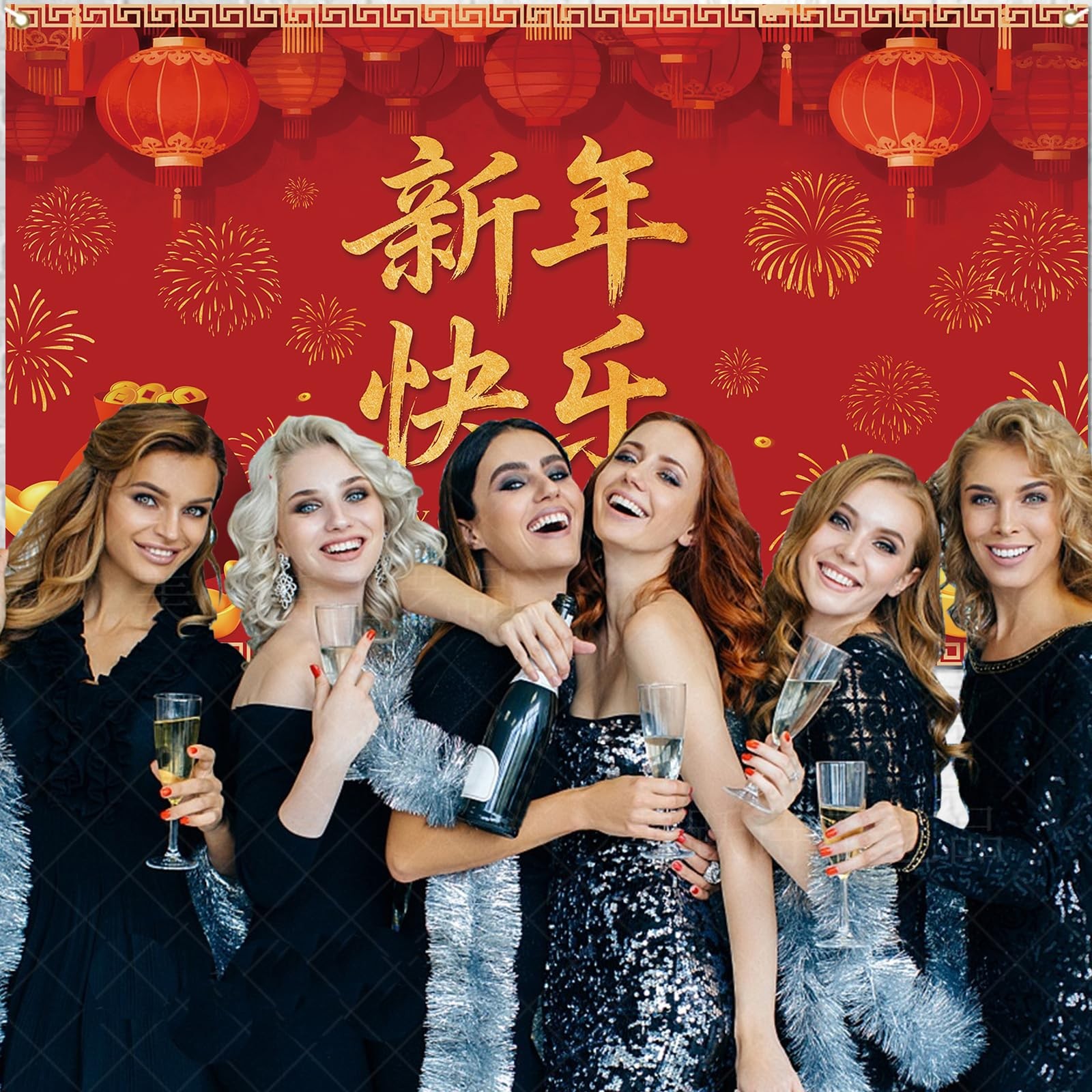 Chinese New Year Backdrop 2026 Year of the Horse Celebration Background
