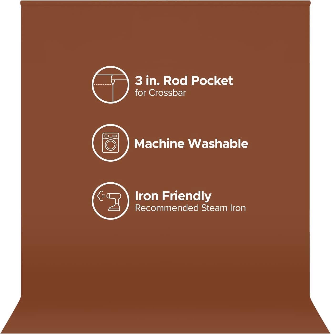 Brown Backdrop Curtain 9×13 Ft Premium Polyester Fabric For Photography & Video