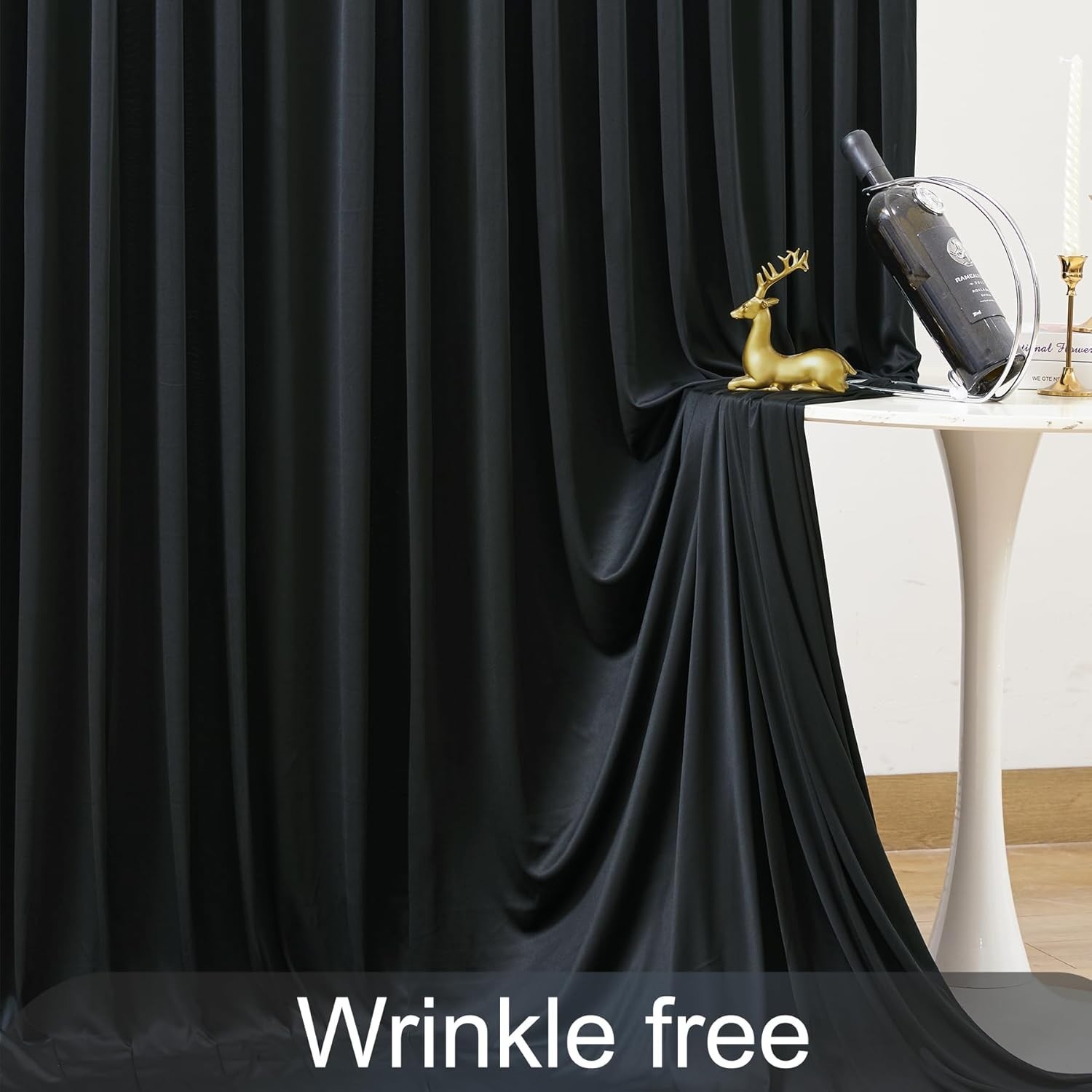 Elegant Black 20ft x 10ft Backdrop for Photography & Parties – 4 Panels Included