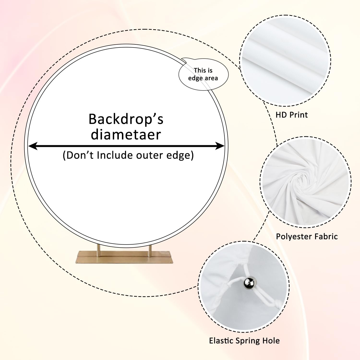 Diameter 5ft Rugby Round Backdrop Cover Football Touchdown Sports Theme Circl…