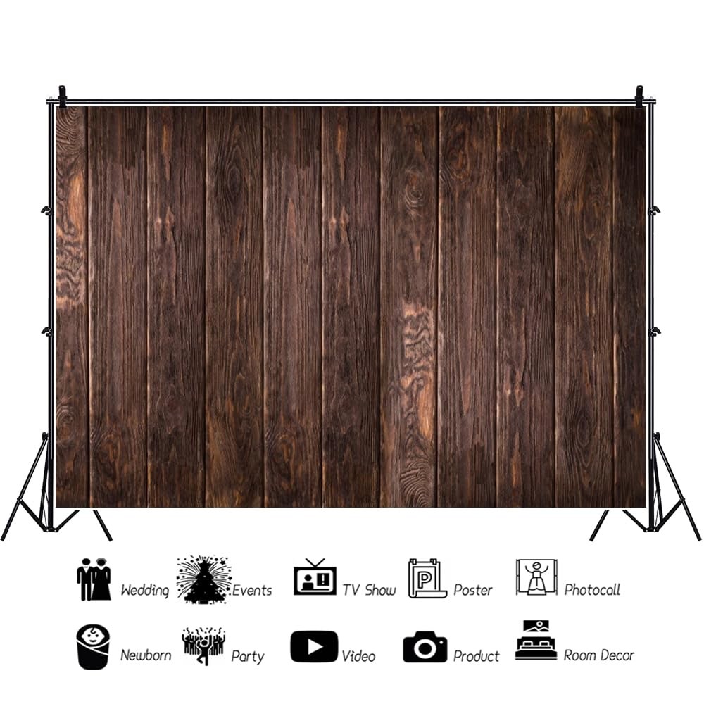 8x6ft Brown Wooden Board Wall Photography Background Rustic Wood Photo Backdrop