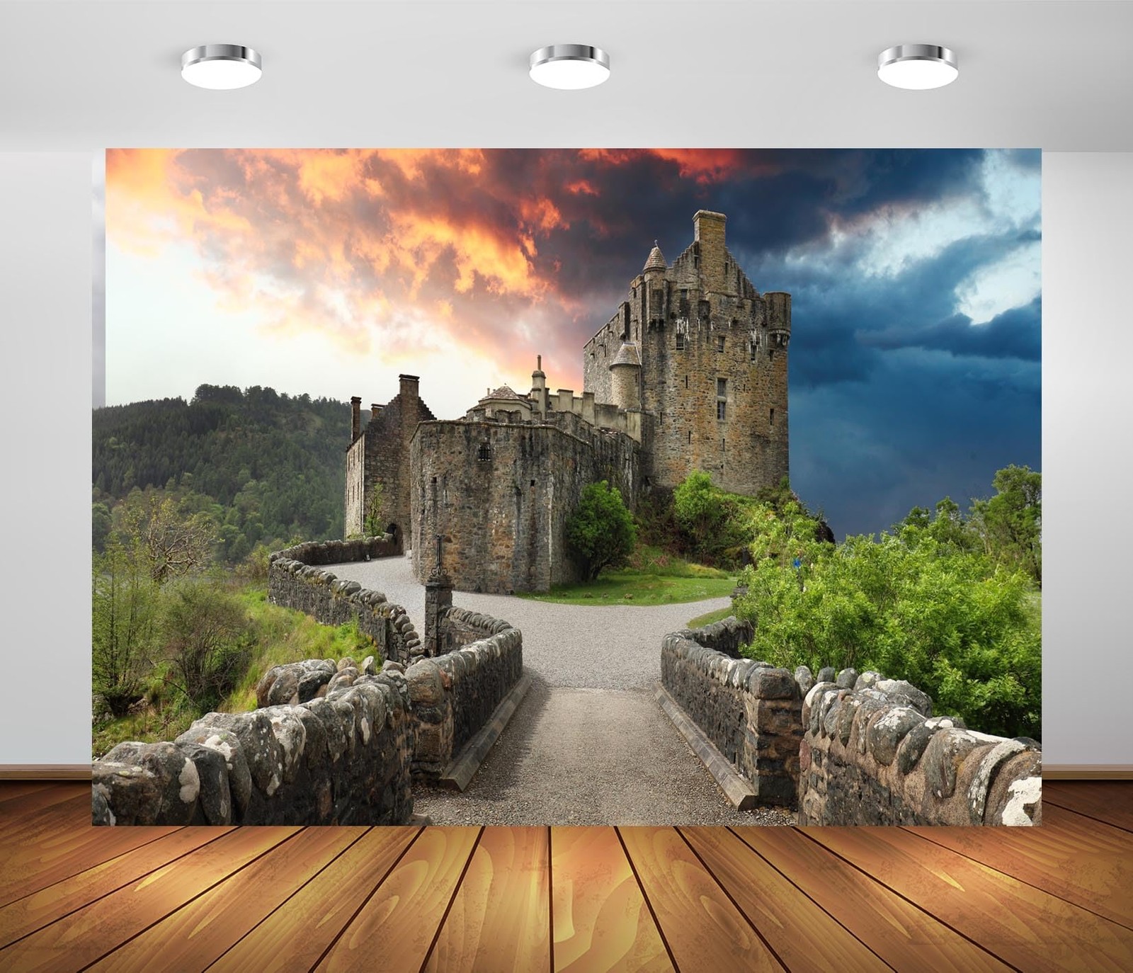 7x5ft Fabric Scotland Medieval Castle Backdrop Ancient Gothic Castle Old Ston…