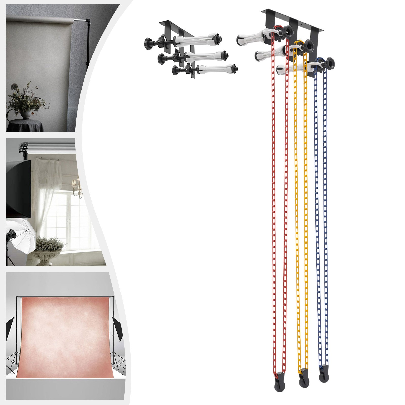 3-Roller Manual Background Support Device Manual Photography Background Lifter