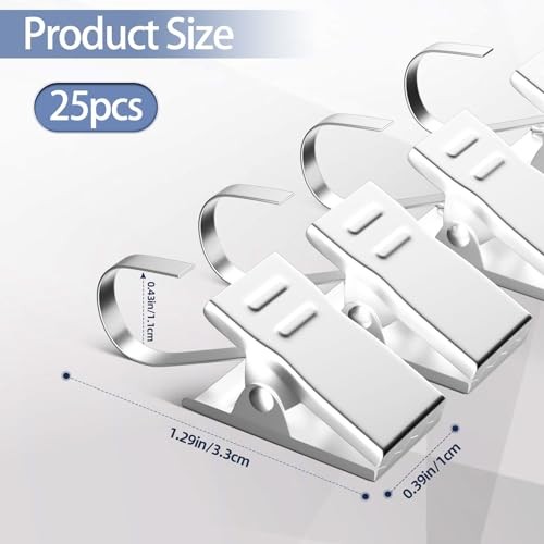 Small Curtain Hooks for Drapes, Stainless Steel Curtain Rod Hooks S Hooks for