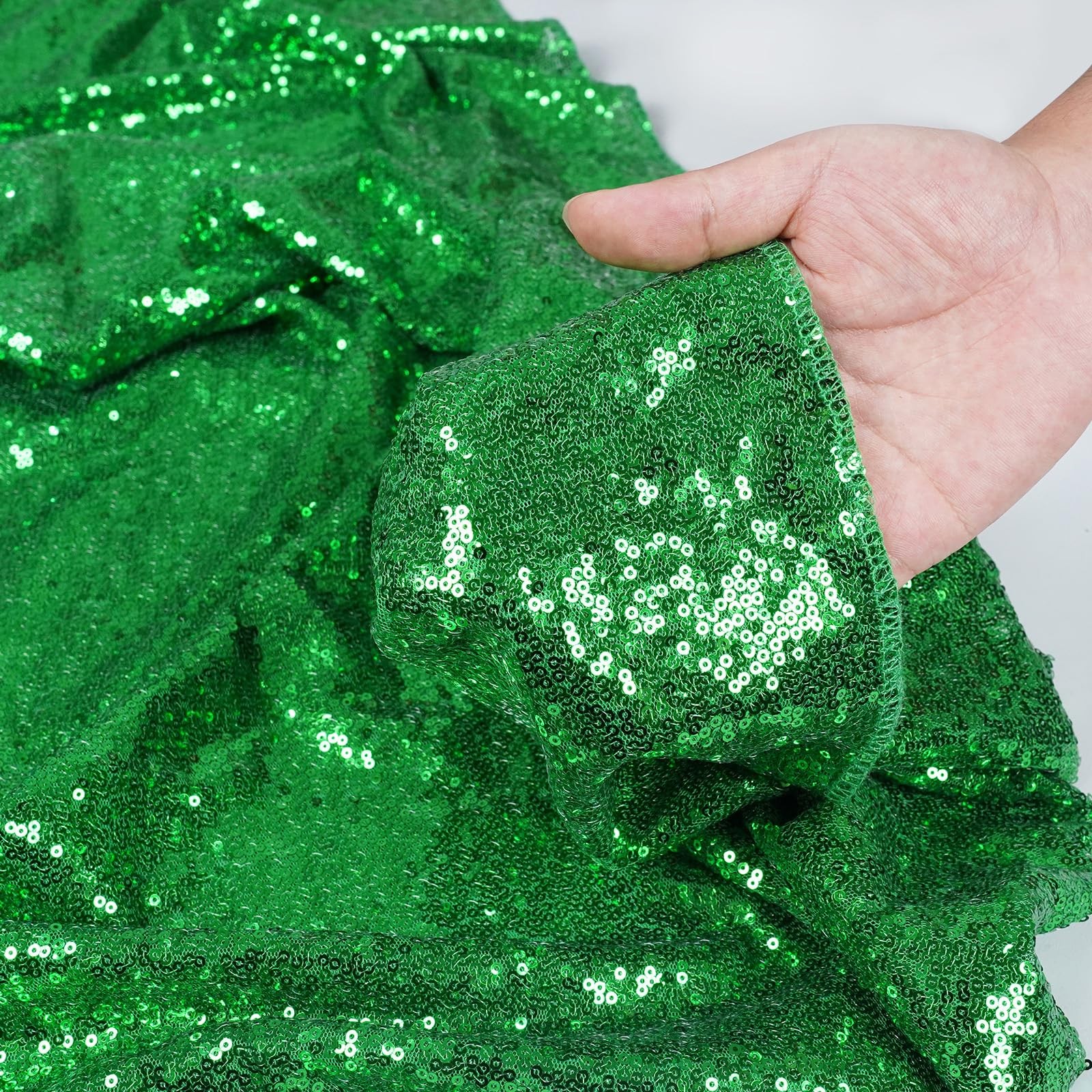 PartyDelight Green Sequin Backdrop Curtains 24″W x 96″L (Pack of 2),