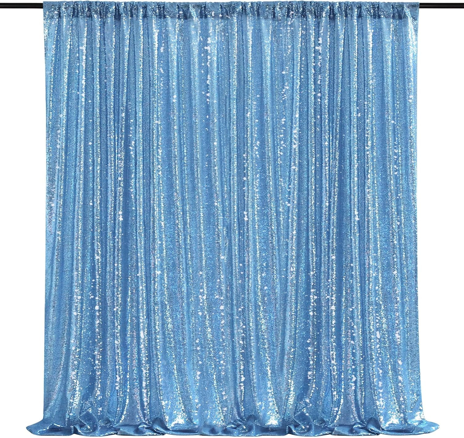 Baby Blue Sequin Backdrop Curtain 7ft x 7ft Glitter Photo Background | Glitter P