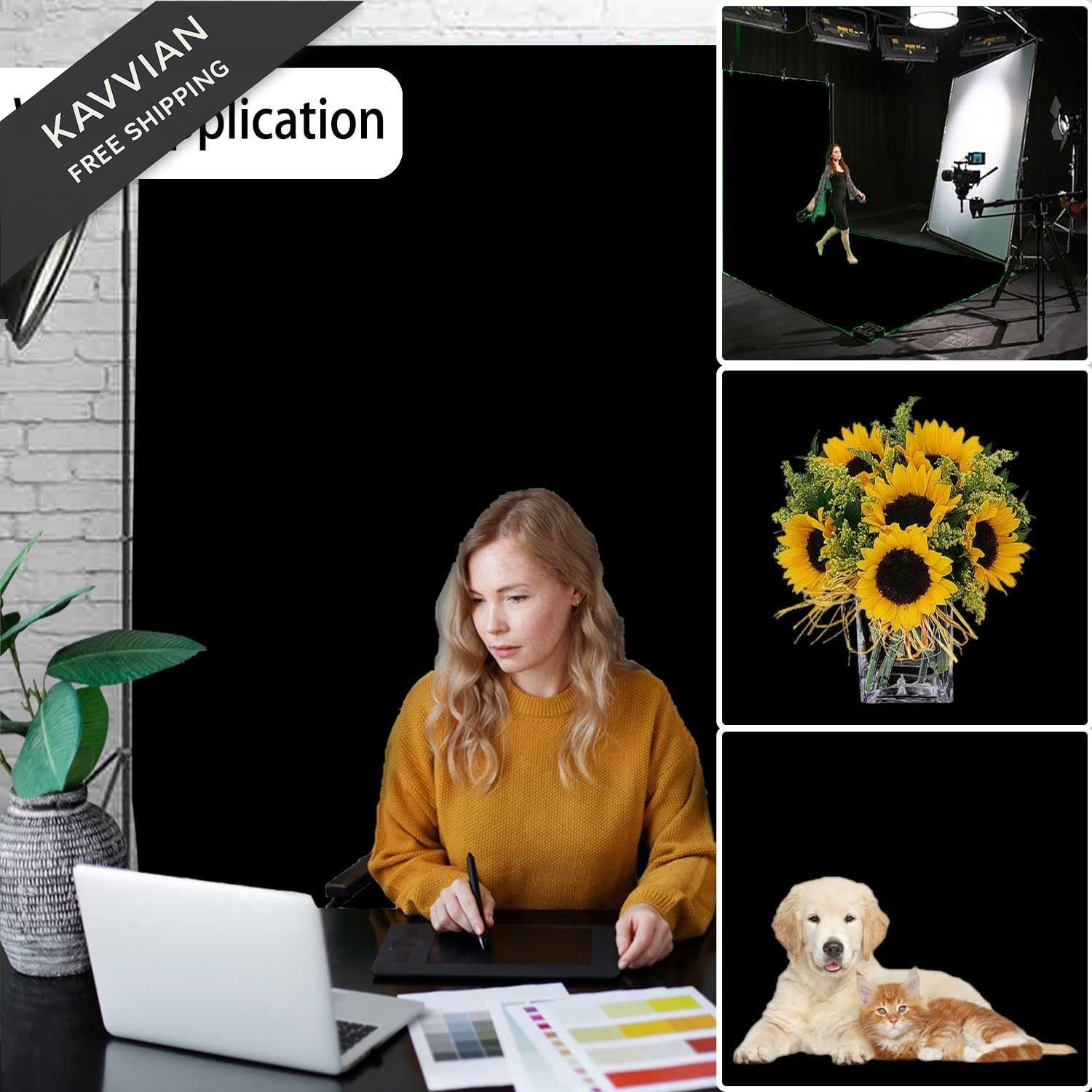 Black Photo Backdrop for Photoshoot, Photography 3×5 FT,