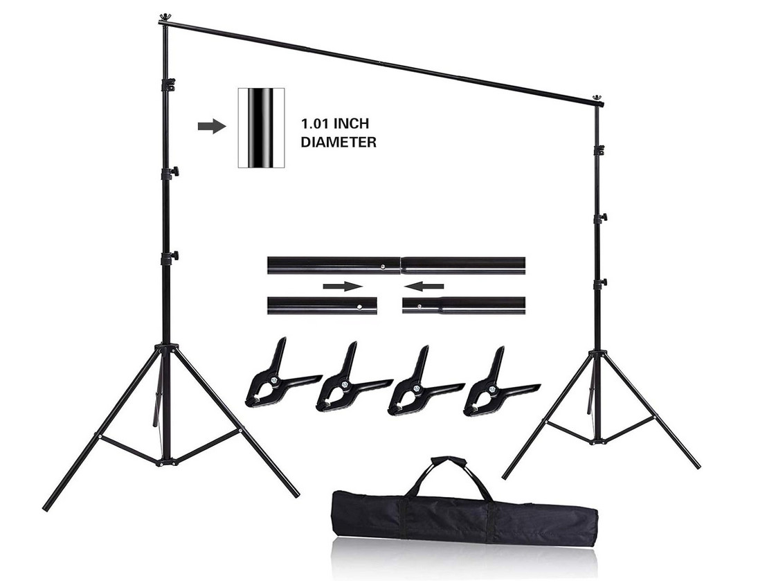 Photography Backdrop Support System 10ft x 8.5ft Adjustable Photo Background Kit