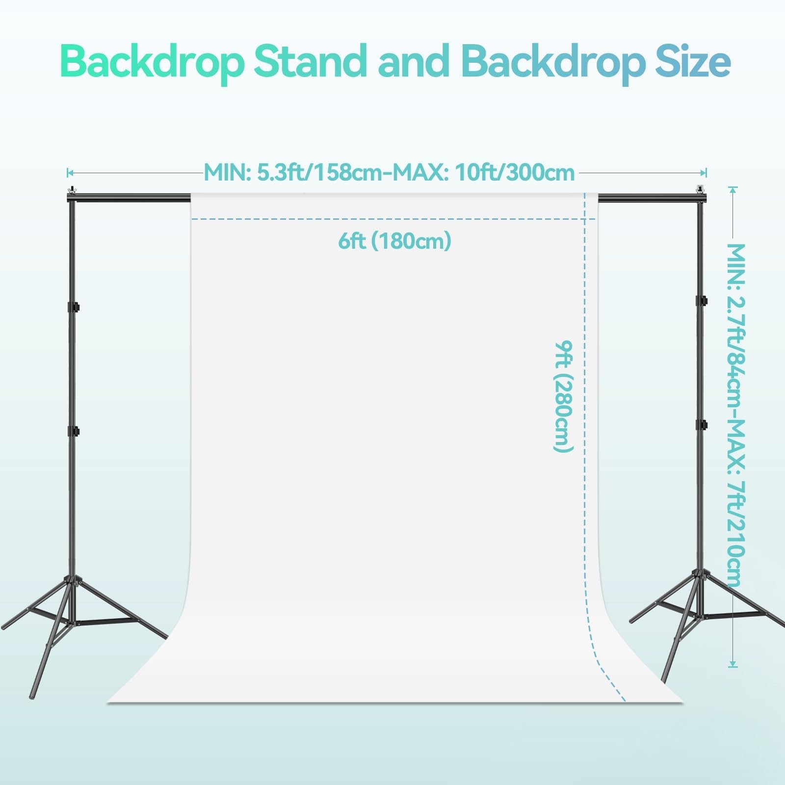 EMART Portable Photography Backdrop Stand Kit 7 x 10 ft with 6 x 9 ft White B…