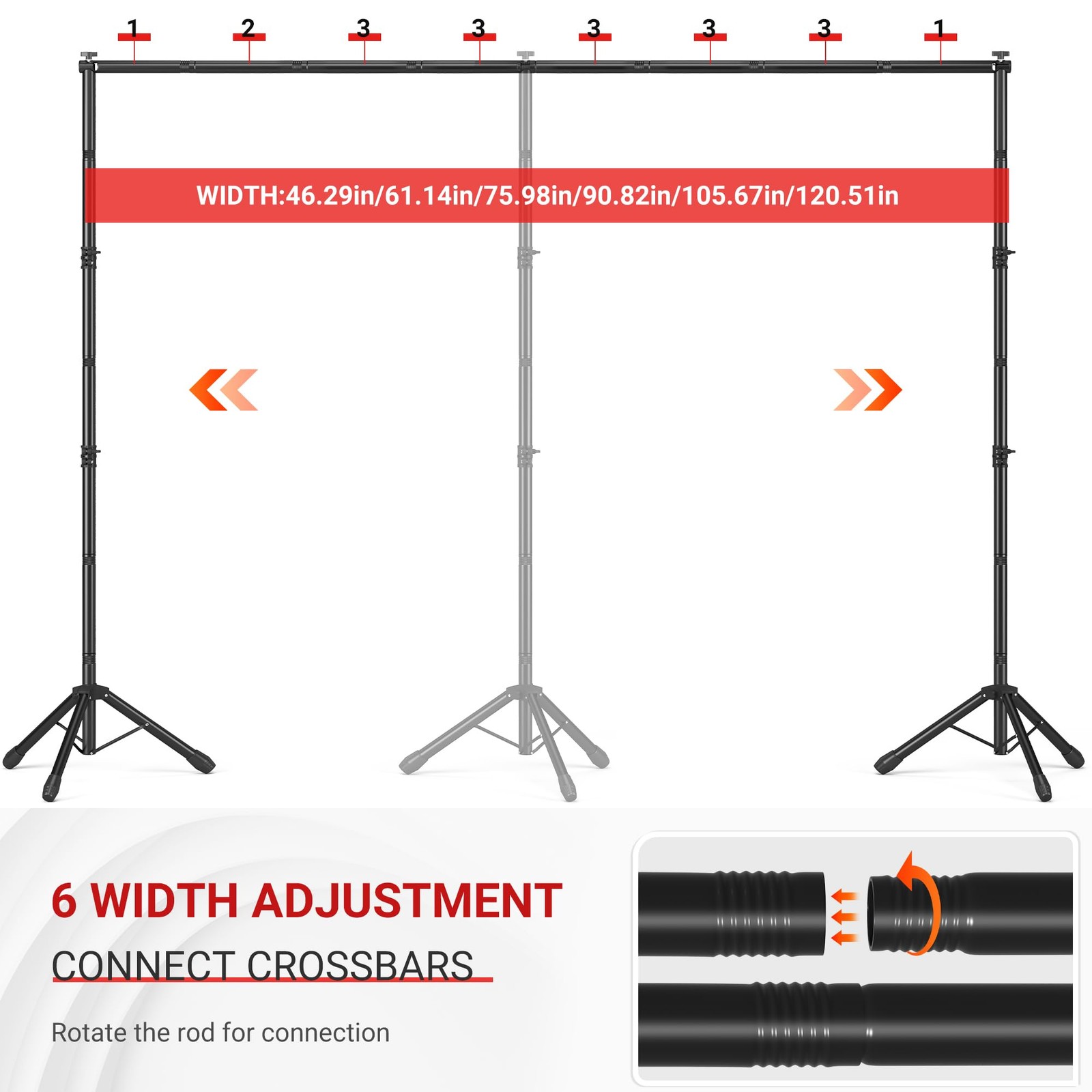 10×8.5 FT Backdrop Stand for Parties, Adjustable Photo Backdrop Stand Kit wit…