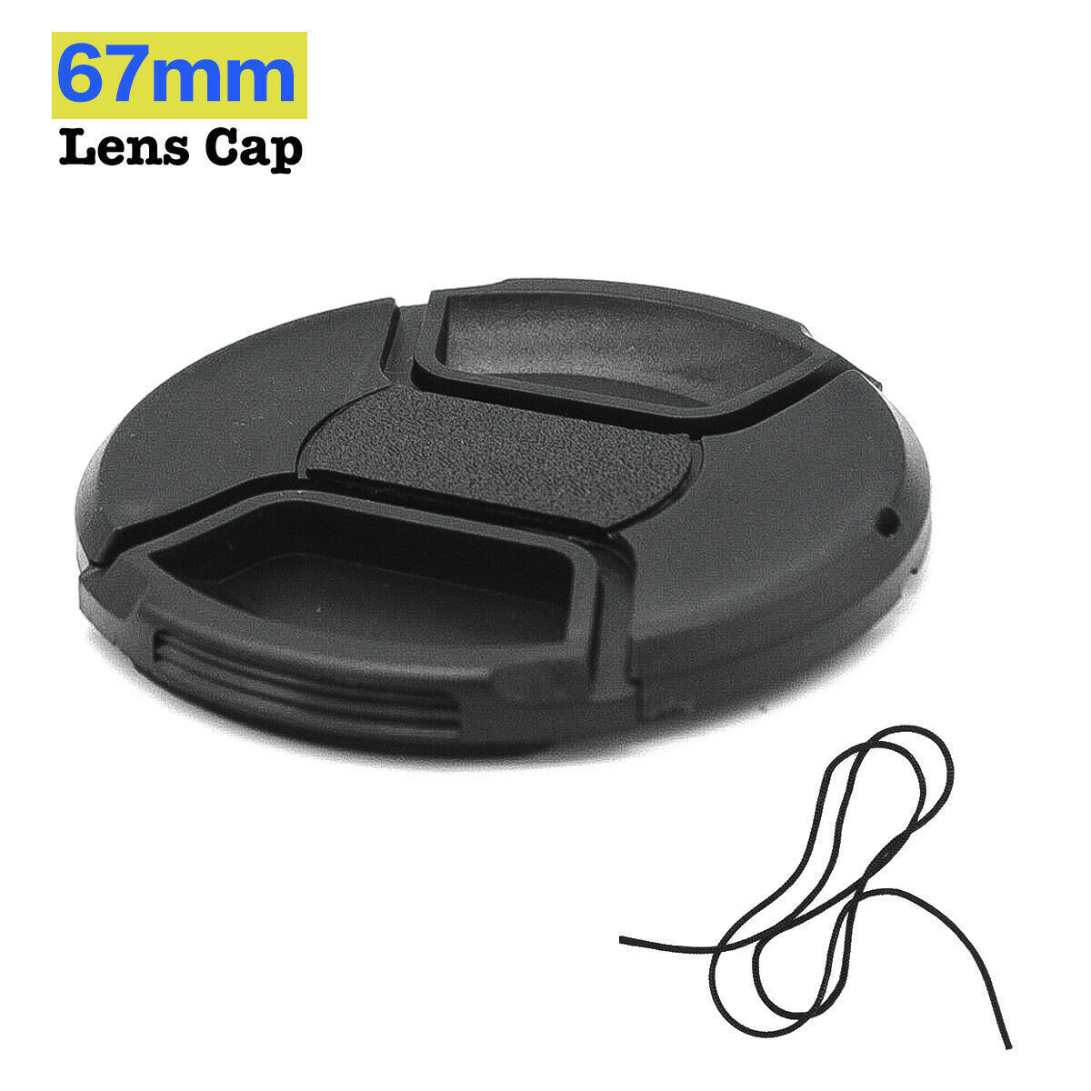 67mm Snap-on Len Lens Cap Cover with Cord Filter Lens Cap for Nikon Sony Canon