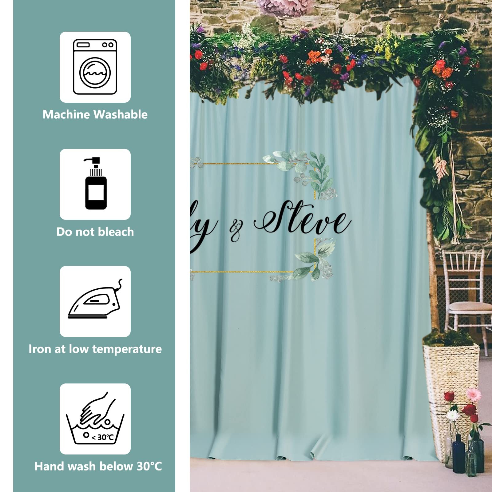 Light Green Backdrop Curtains For Parties Weddings Stage Photography 5×10 FT