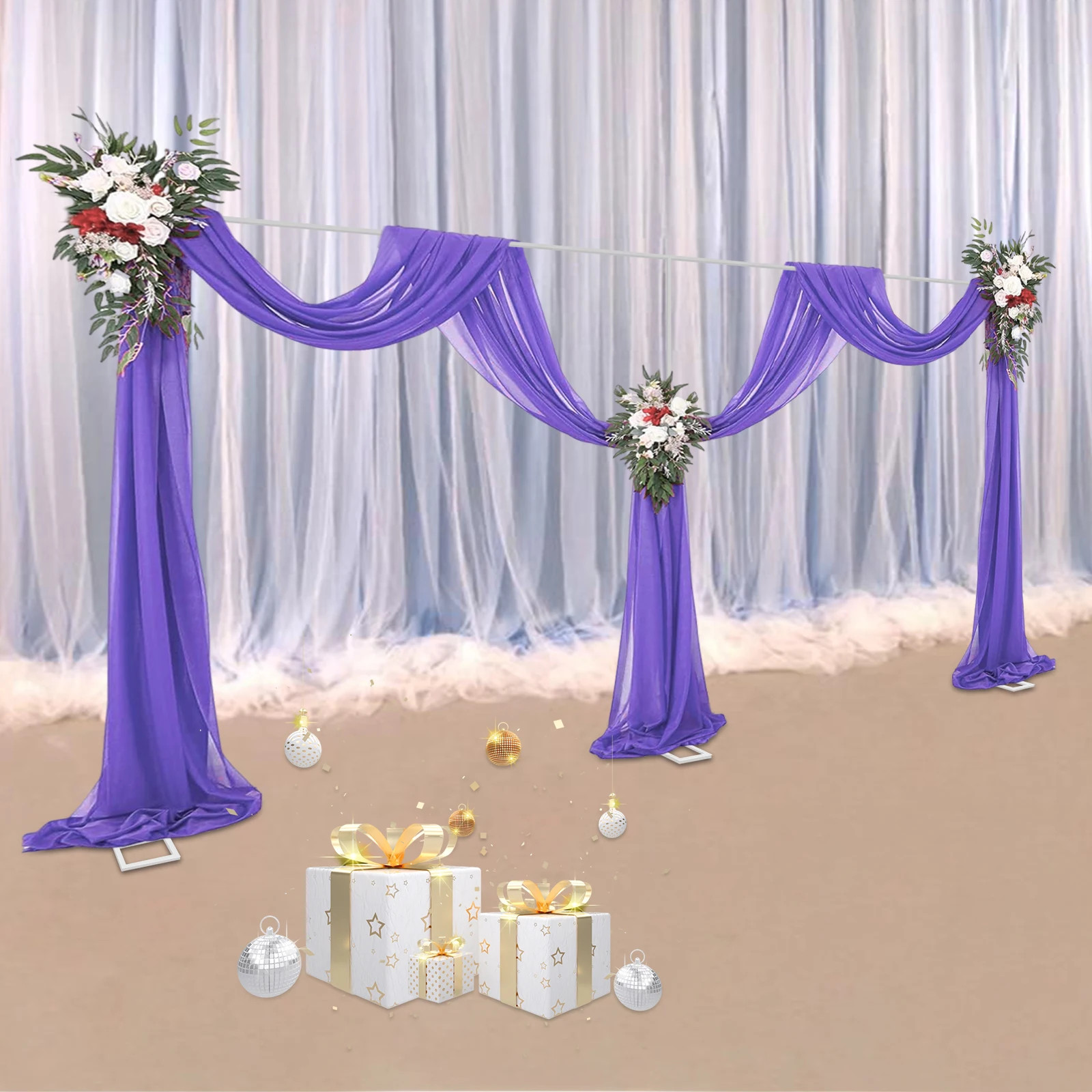 6M X 3M Wedding Backdrop Stage Stand 10x20ft Heavy Duty Square Metal Arch Frame