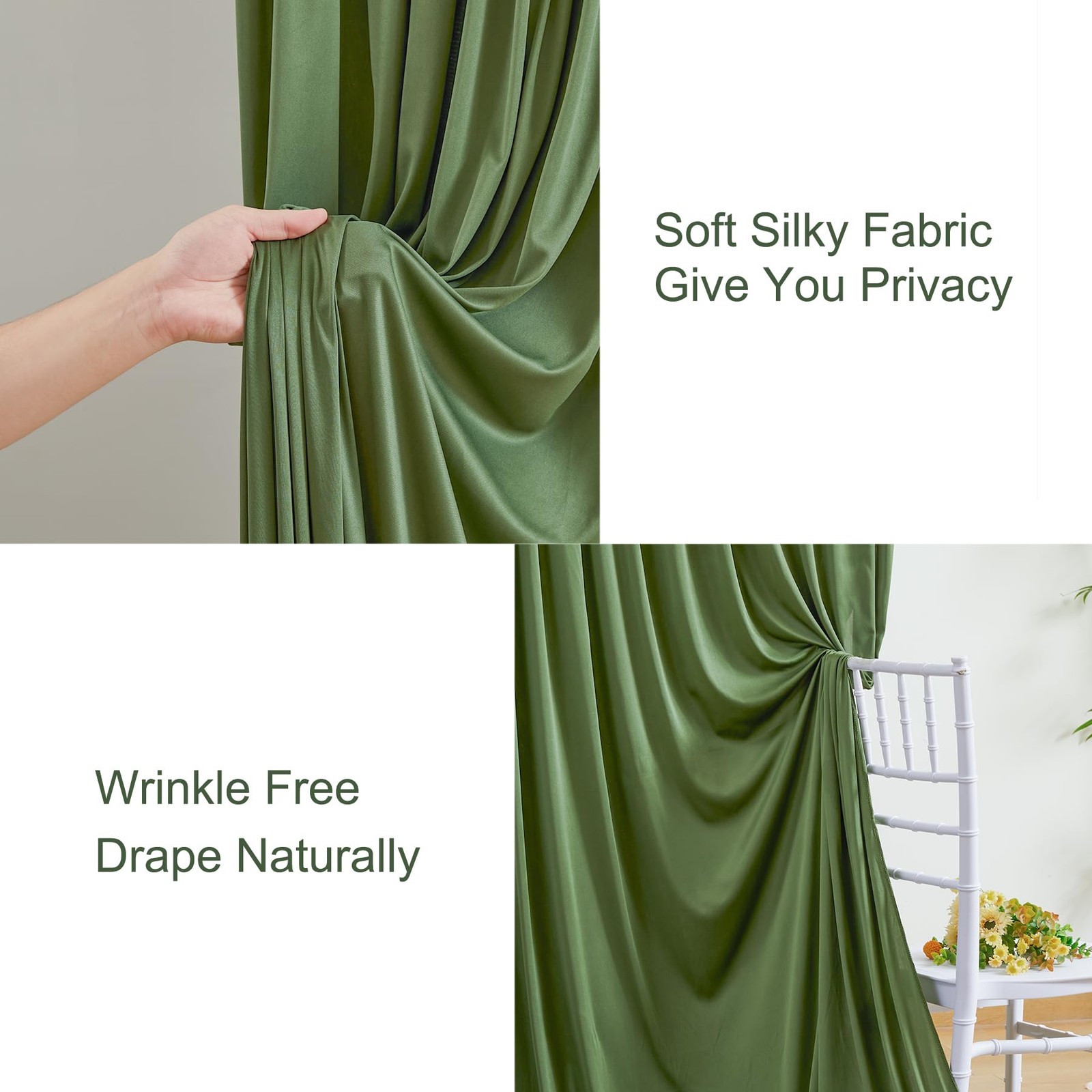 2 PCS Valley Dark Green Backdrop Curtains 5×10 Ft Panels Party Photography