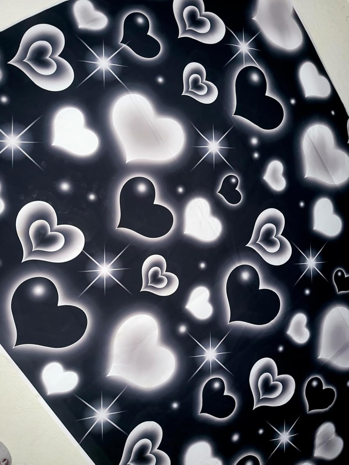 Black Heart 2000s Backdrop Banner 7x5ft Sweet Y2K Photography Background Earl…