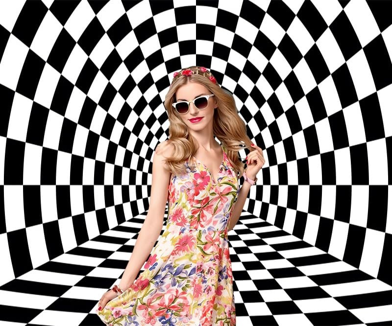 10x8ft Fathers Day Backdrop Black White Checkered Racing Photo Background