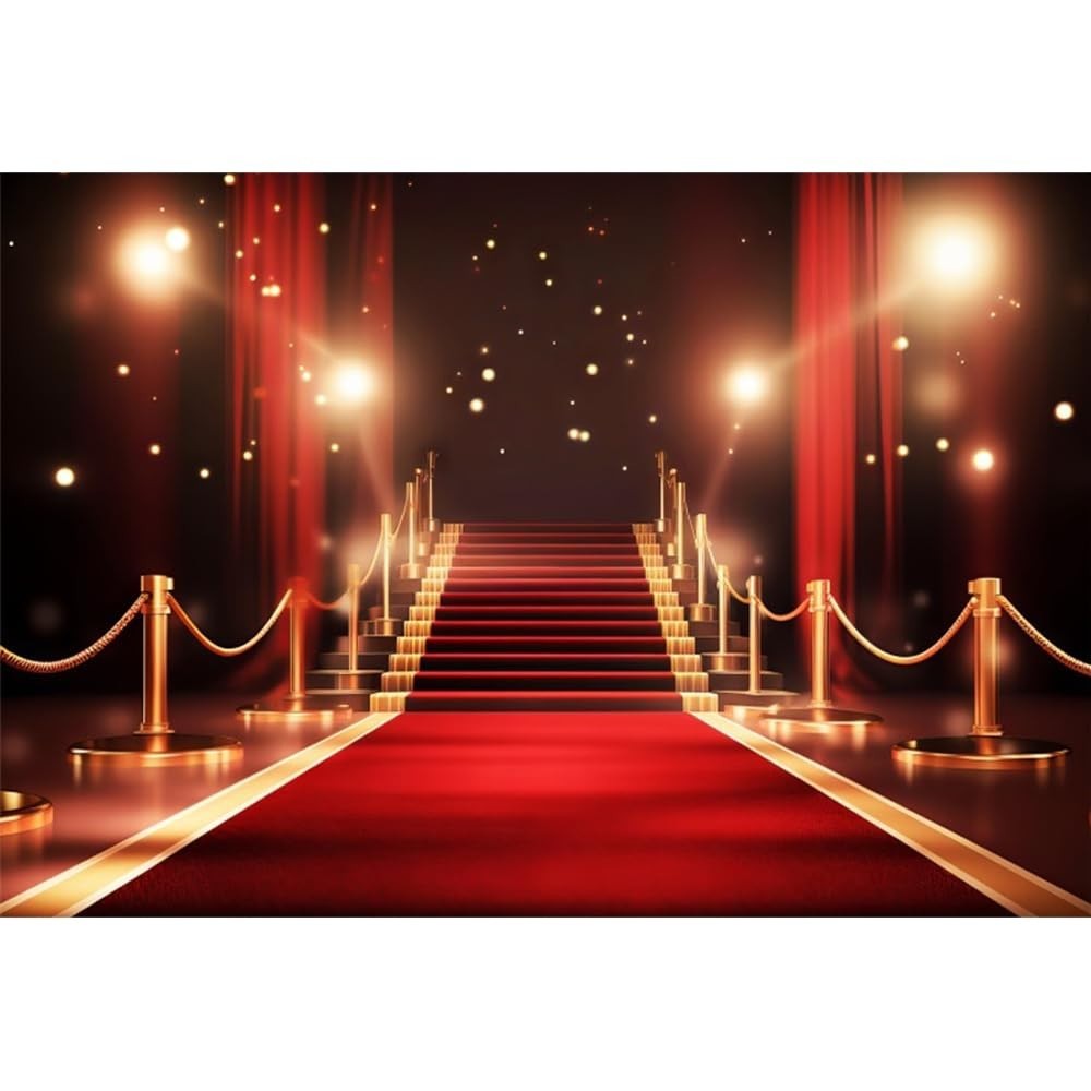 12x8ft Red Carpet Backdrop – Fabric Stage Banner for Awards, Parties & Events