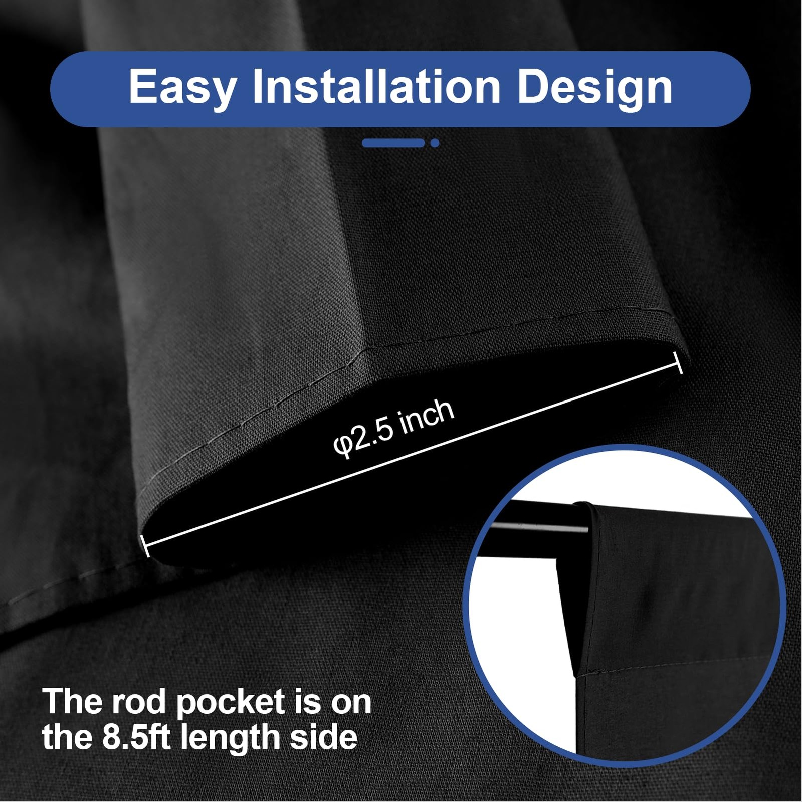 EMART 8.5x10ft Black Photo Backdrop Screen for Photography, Large Negros Drap…