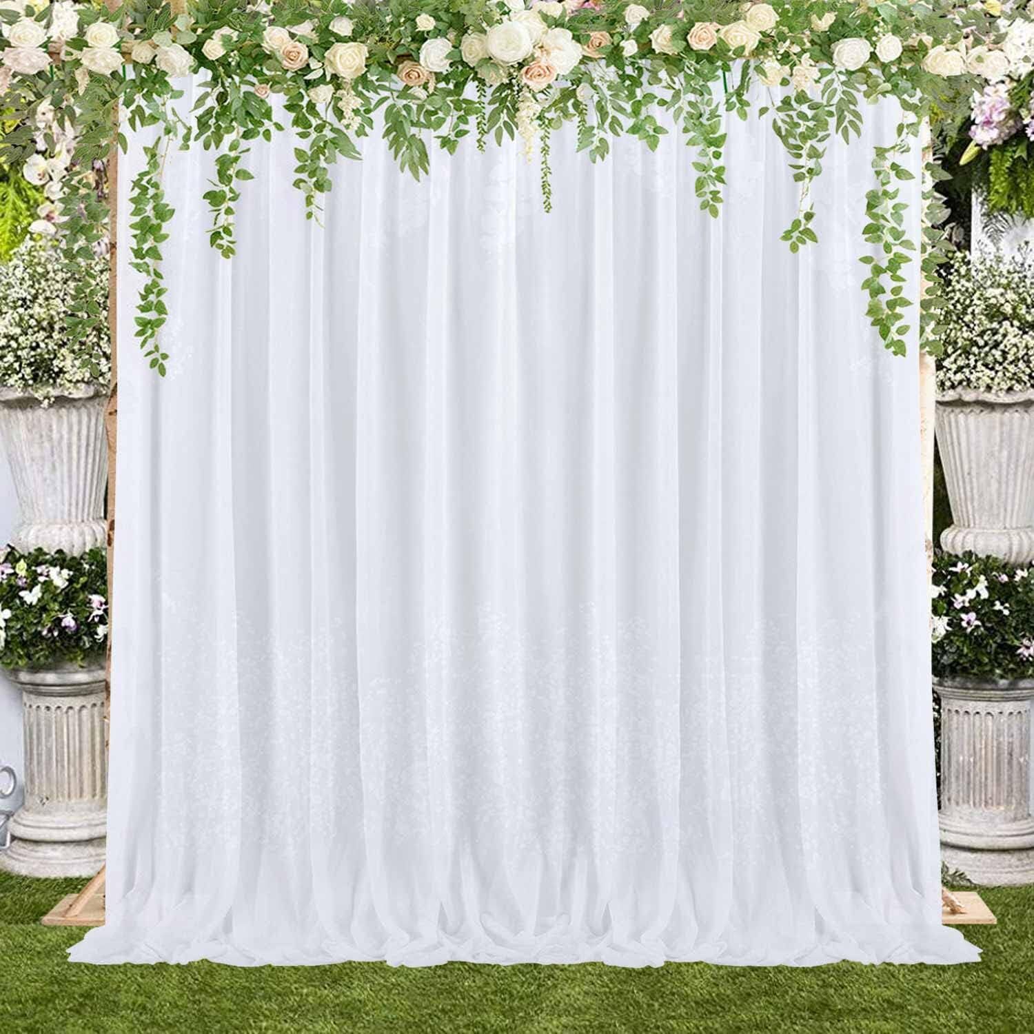 5′ x 10′ Chiffon Backdrop Panel Curtain PhotoBackground Wedding Arch Stage Décor