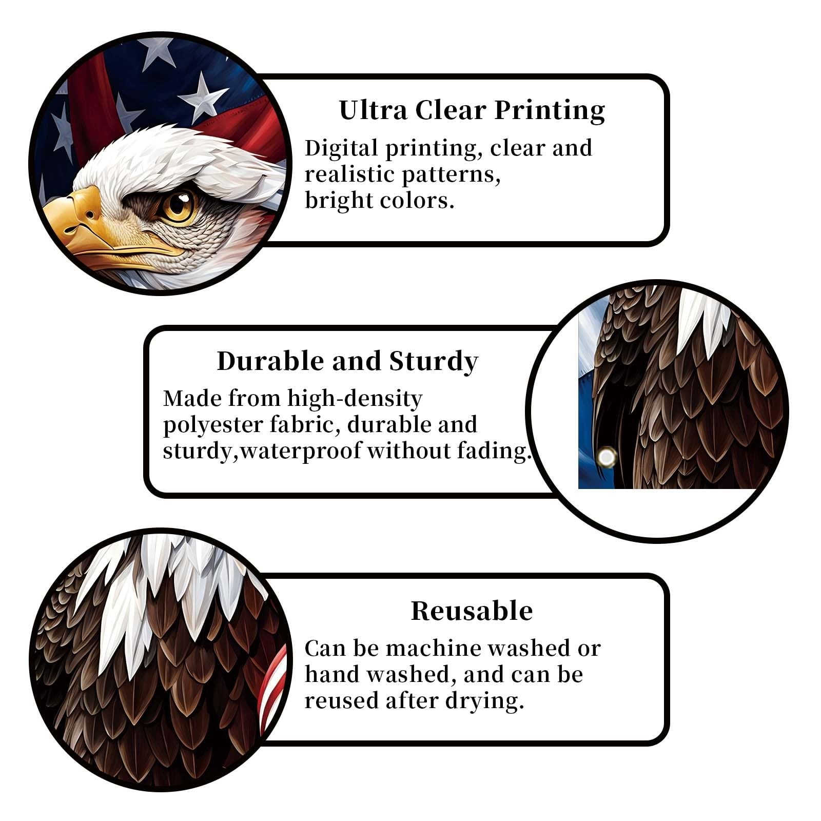 American Flag Eagle 72X36 Door Cover Banner 4th of July Outdoor Decor For Home