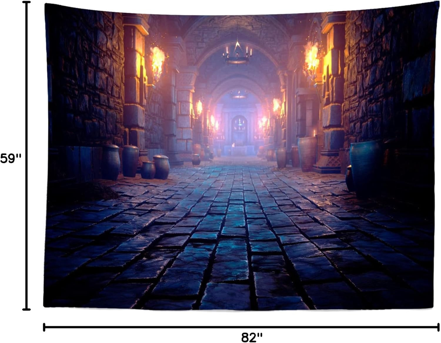 7X5Ft Fabric Scary Medieval Catacombs Photography Backdrop Endless