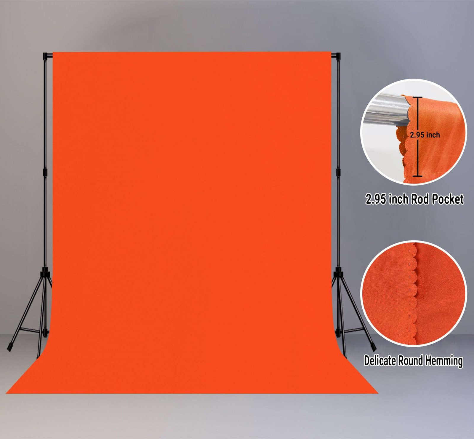 8x10FT Orange Screen Backdrop for Photography Solid Color Photoshoot Backgrou…