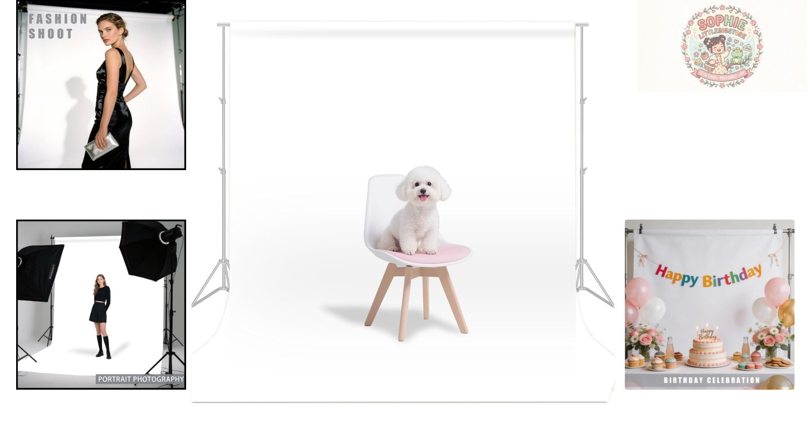Versatile White Backdrop 5x7ft – Ideal for Portraits, Fashion, and Celebrations