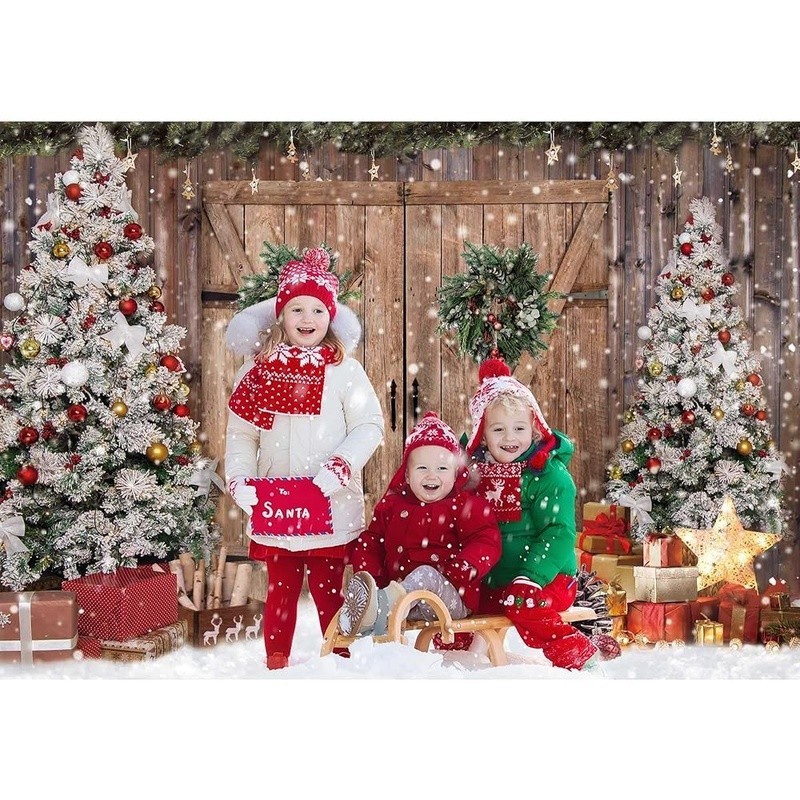 Christmas Photography Backdrop Soft Fabric Party Decoration Machine Washable New