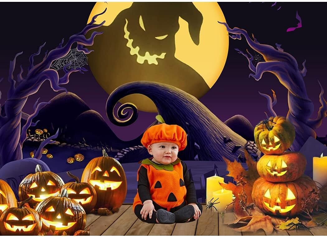 Maijoeyy 5x3ft Nightmare Before Christmas Backdrop Child Kid 5x3ft, purple