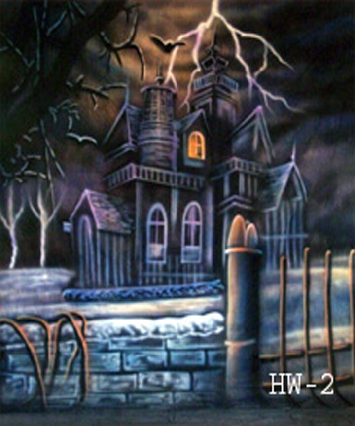 10*20 Ft Muslin 100% Hand Painted Photo Halloween Backdrop HW-2